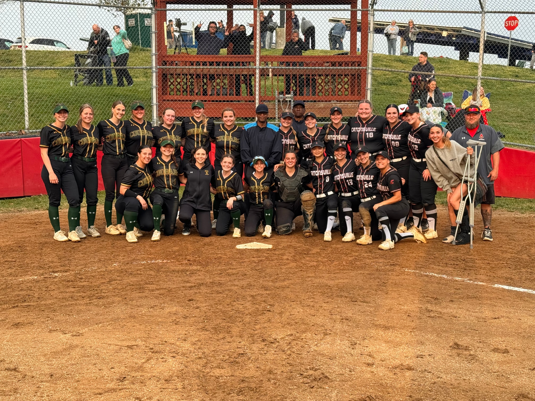 CATONSVILLE SOFTBALL SWEEPS DOUBLEHEADER FROM FREDERICK AND HONORS FIRST RESPONDER